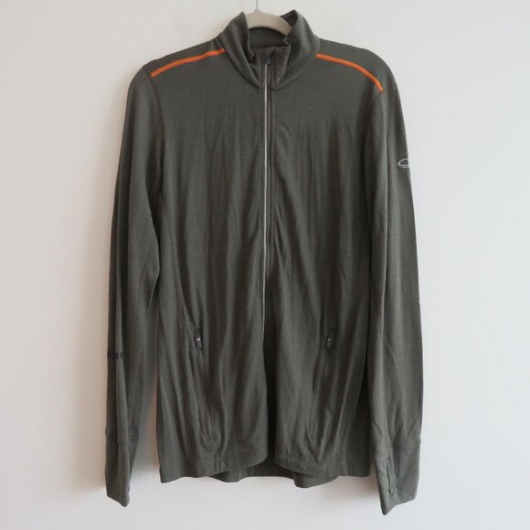 ICEBREAKER | RealFLEECE® Sierra Merino Wool Zip Up Jacket Sweater Khaki Sz S - Picture 2 of 16